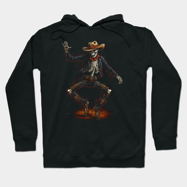 Dancing Skeleton Cowboy Hoodie by Trippycollage